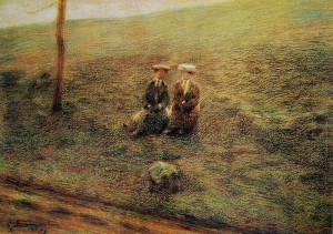 Giovanni Segantini: Paesaggio con due figure